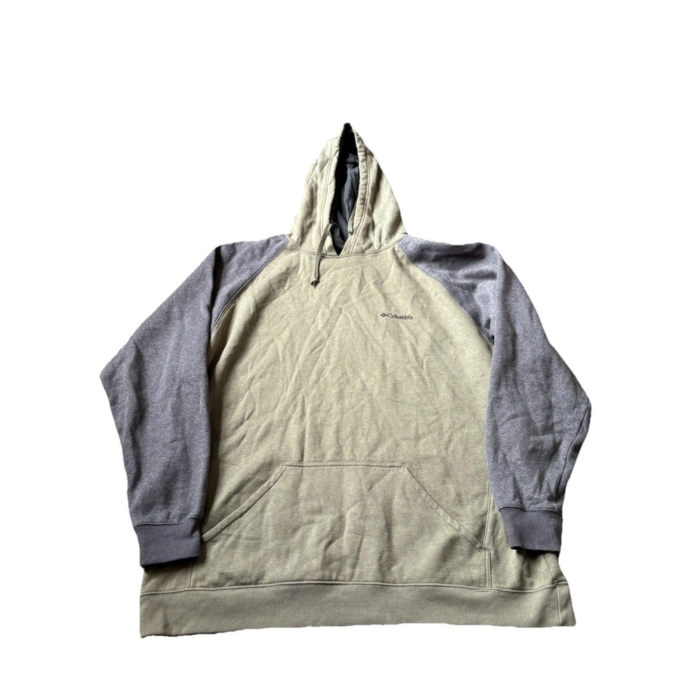 Columbia‎ Hoodie Sweatshirt Mens 2XL Green Pullover Embroidered Logo Heavyweight